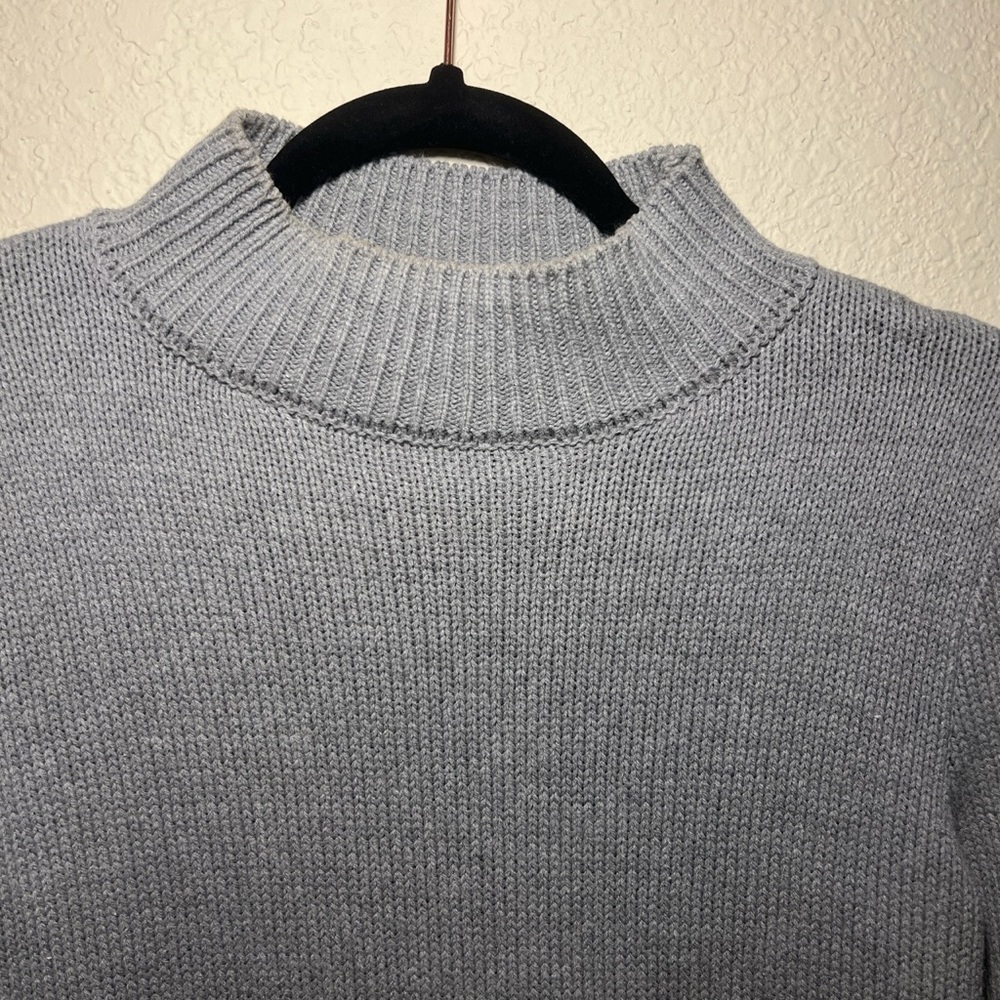 Grey sweater dress with slit